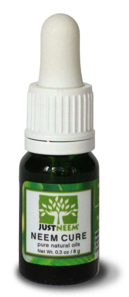 JustNEem Neem Cure Oil - Natural - Nejlepší na Akne, Psoriáza, Eczema, Rosacea, Studené vředy, nehty na nohou, Bug a Spider Bites a jiné kožní dráždění. s Kapátkem Cap Applicator. - 0,3 oz