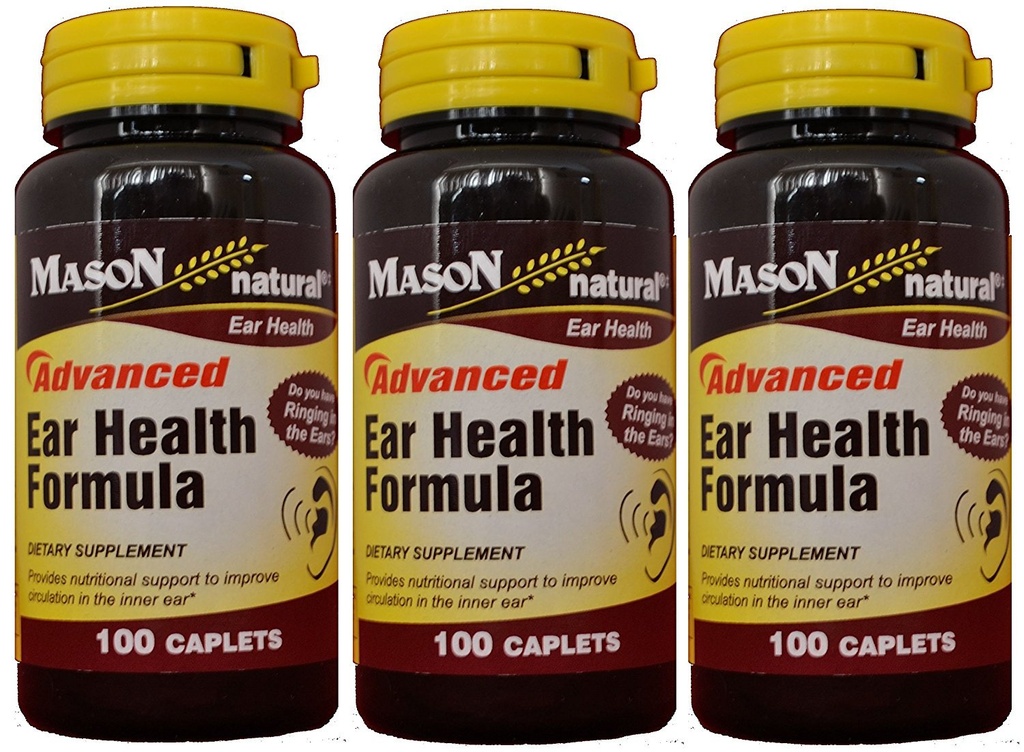 Mason Natural Advance Ear Health Formule Bioflavonoidy Plus 100 Kaplet na láhev balení po 3 Celkem 300 Kaplet