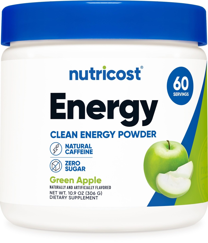 Nutricost Energy Complex (Green Apple) (60 Servings) - Čistá energie Powder, 300g Dietní dodatek