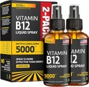(2 Pack) - Liquid B12 Spray 5000 mcg - Vitamin B12 Sublingvální - Vegan B12 Vitamin Spray - Methylkobalamin Vitamin B12 Liquid Boosts Energy & Mood - Gluten- Free & Non- GMO