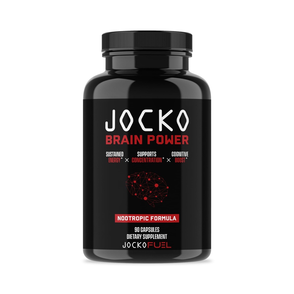 Jocko Fuel Brain Power - Nootropní dietní doplňky pro paměť & Focus Wiht L Theanine, L Carnitin- Energy & Focus Dodatek (90 Kapsle)