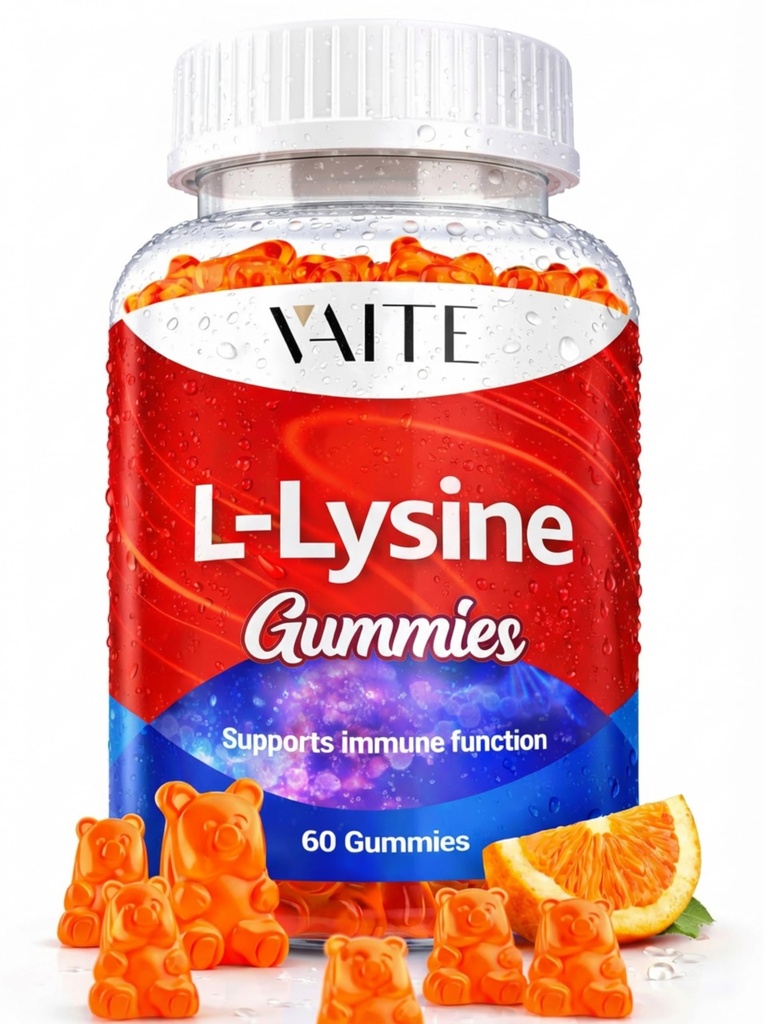L-Lysin 1000mg Gummies - Podporuje pleť, Lip, Vegan, gluten zdarma, Vitamíny pro dospělé Tissue zdraví a imunitní systém, Žvýkačky, Amino kyselina vitamin dodatek a komplexní doplňky, Non- GMO