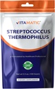 Vitamatic Streptococcus Thermophilus Probiotický prášek - stravitelná podpora zdraví - 100 gramů (3.5 OZ) - 100 porcí