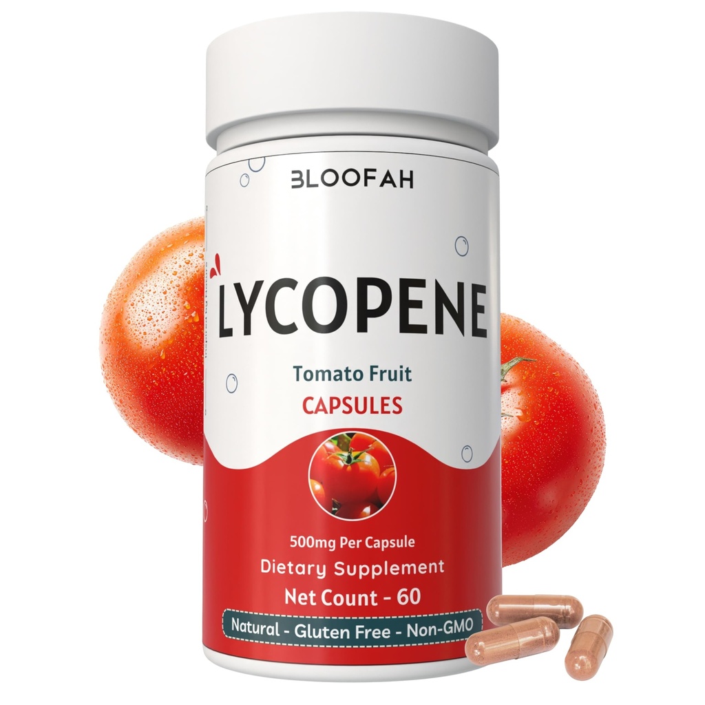 Rajčatový prášek (Lycopene) Kapsle 500mg - 60 Počet 124; Přírodní karotenoid dodatek pro zdraví a wellness podporu 124; 100% přírodní, rostlinná na bázi, gluten zdarma & Non- GMO vzorec