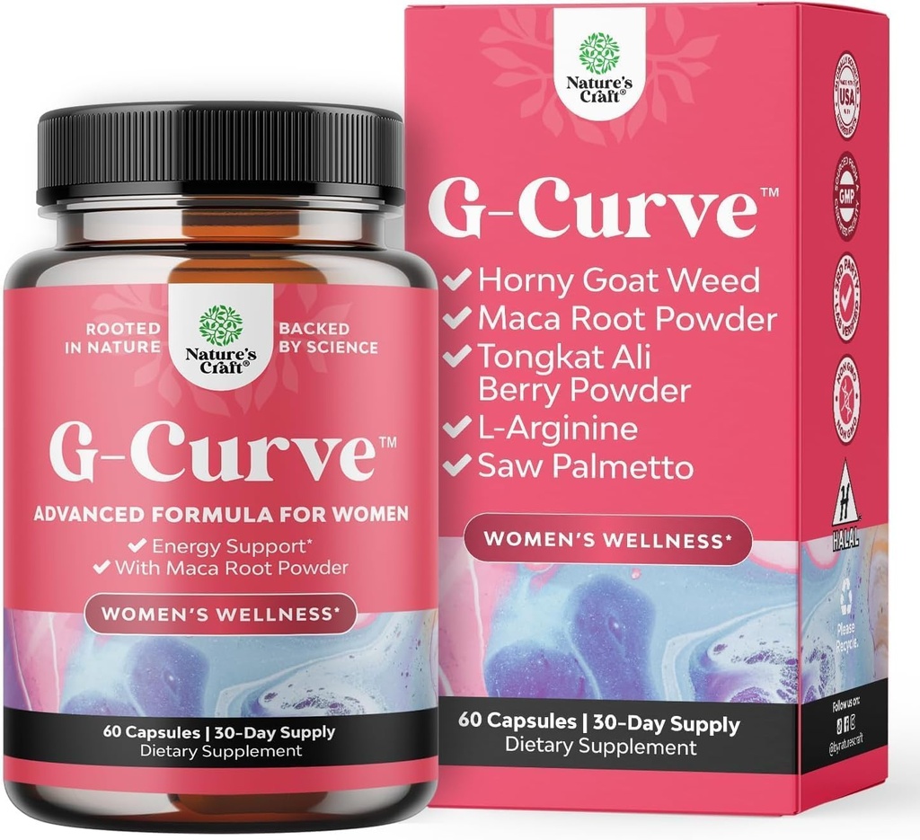 Natures Craft G- Curve Butt and Breast Enhancement Pills - Bylinné Enhancer May Support Body Sochaření křivky se Saw Palmetto Extract Horny Kozí Tráva pro ženy * Výsledky Vars 60 Počet