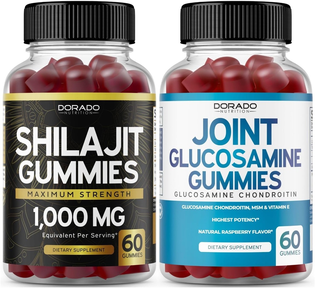 DARADO NUTRITION Shilajit Gummies for Men & Women (60 Gummies) and Glucosamine Chondroitin (60 hrabě)