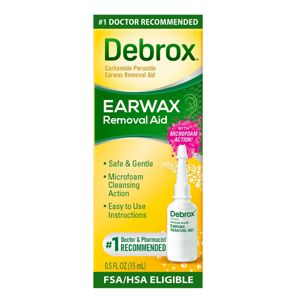 Debrox Odstranění ušních vosků, Jemná mikropěna Odstranění uší, 0.5 Fl Oz
