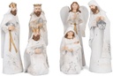 Transparentní deprimovaná bílá a zlatá Tone 7.5 Inch Resin Narození Figuríny Sada 6