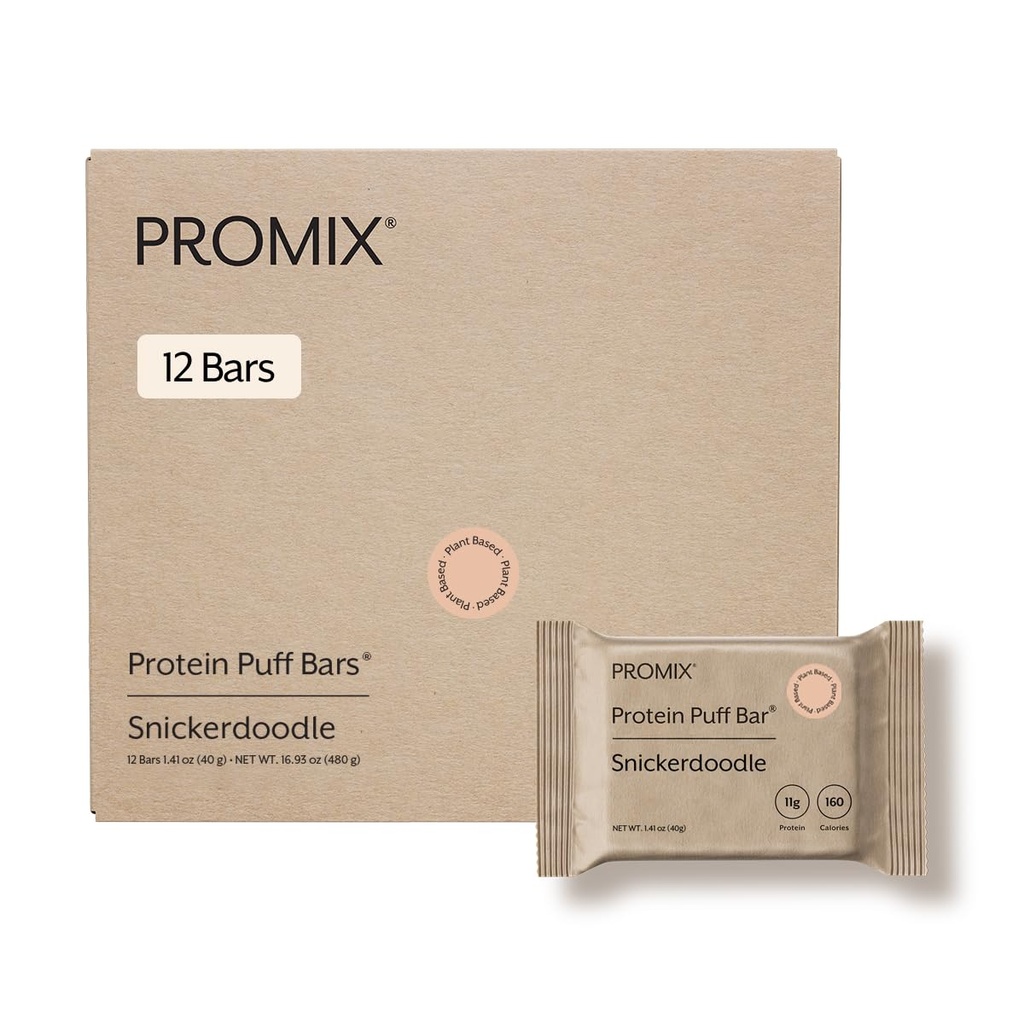 Promix Nutrition Vegan Protein Puff Bars 124; High Protein, Low Calorie Marshmallow Crispy Treat 124; Kosher, Soy Free - Skořice francouzský toast