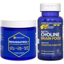NATURAL STACKS Acetylcholin Brain Food + Resveratrol Supplement Bundle - Podporuje kognitivní funkce a stárnutí mozku * - 120 Celkem Kapsle