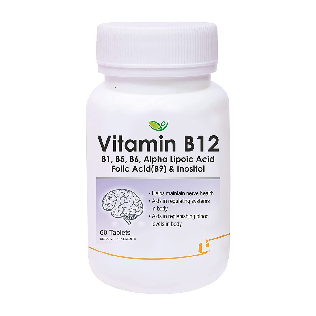 Verem Nutraccis Vitamin B12 s B1, B5, B6, B9 (kyselina listová), alfa kyselina lipoová ALA & Inositol doplňky CARL 124; Energetický management CARL 124; Antioxidant CARL 124; 60 tablet