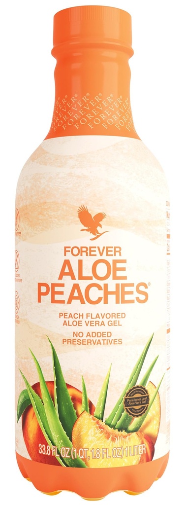 Navždy žijící - Aloe Broskve, Čistá Aloe s Real Peach Flavor, podporuje Digestion a imunitní systém, Vegan a gluten- Free, 33.8 fl oz, 1 Pack