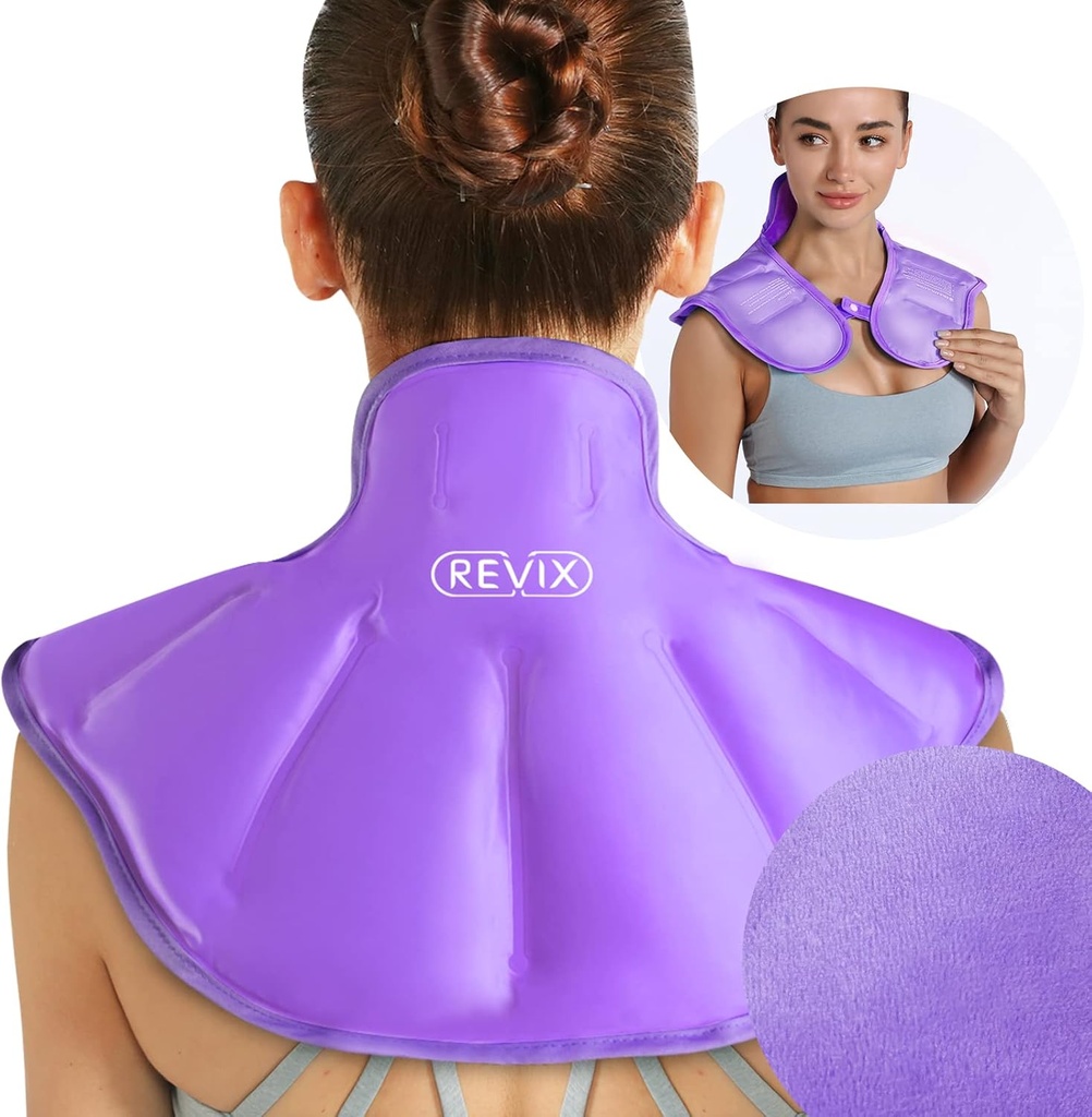 REVIX Rameno Ice Pack Reuse Big Neck Rameno Ice Pack Wrap for Upper Back Tirely, Soothing Discomfort and Fatigue, Purple