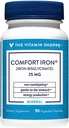 Vitamin Shoppe Comfort Iron 25MG, Klinicky studoval Iron Bisglycinate, Energy Production & Imunitation Supplement, Gentle & Non- Constipating Dodatek (90 Veggie Kapsle)
