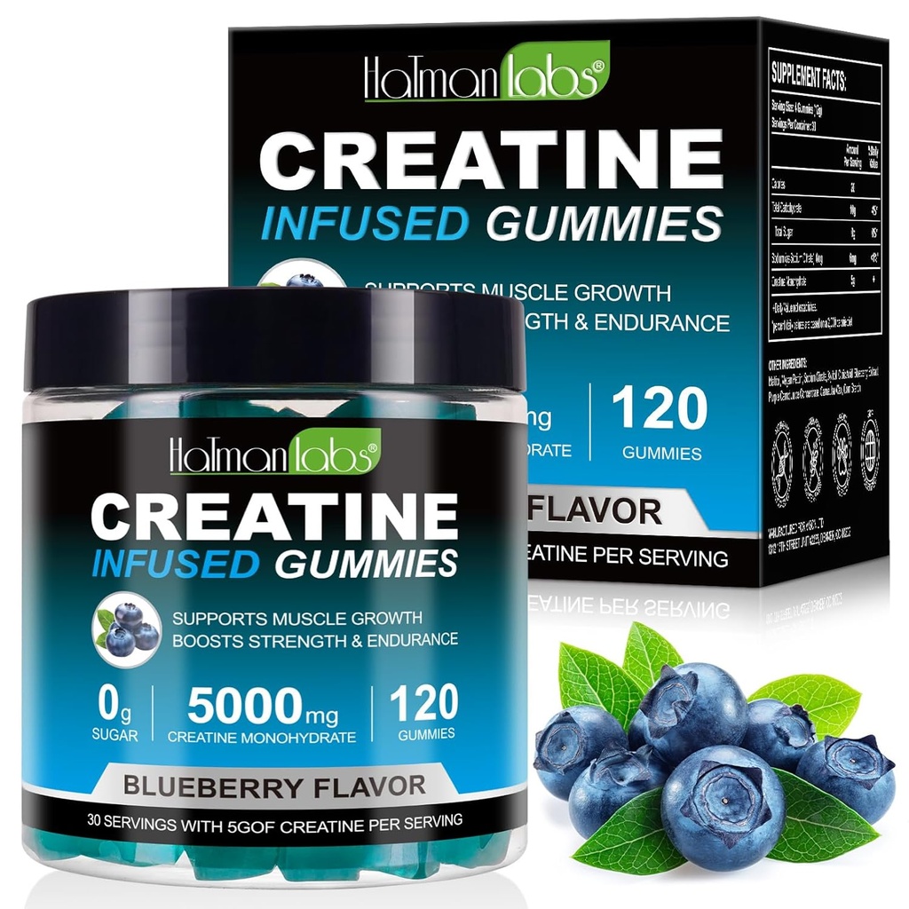 Kreatinové žvýkačky pro muže a ženy - 120 Počet, 5000mg Creatin Monohydrát, Nulový cukr, Svalový růst a síla Booster, Pre- Workout Energy Dodatek