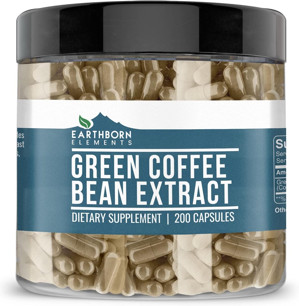 Zemní živly Green Coffee Bean Extract 200 Kapsle, Čisté a neředěné, Žádné přísady