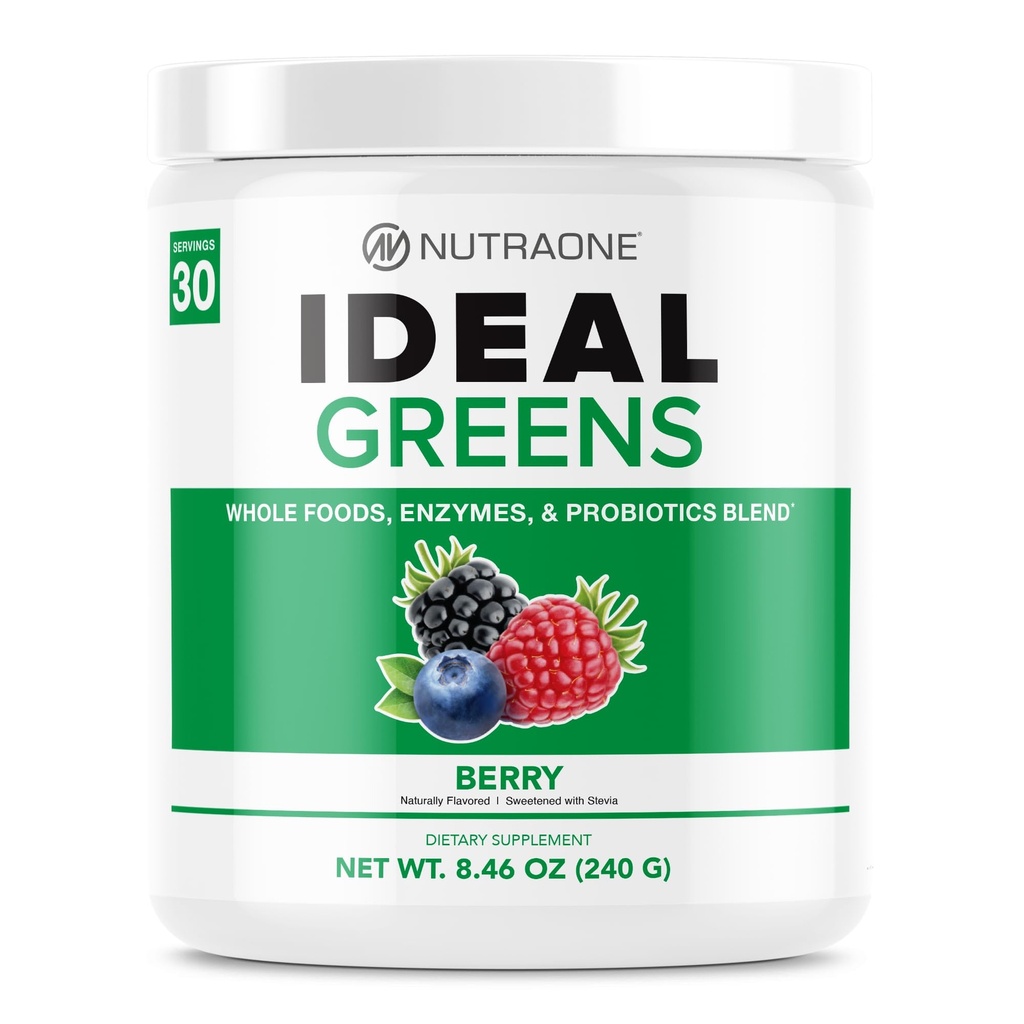 NutraOne Ideal Zelené Antioxidant a výživné -bohaté Superfood Zelené Powder Dodatek Berry- 30 Služeb