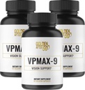 Golden After 50 VpMax-9 - Sight Care and Antioxidant Supplement with Eye Vitamins, Lutein, Lycopene and Bilberry Extract - 3 láhve