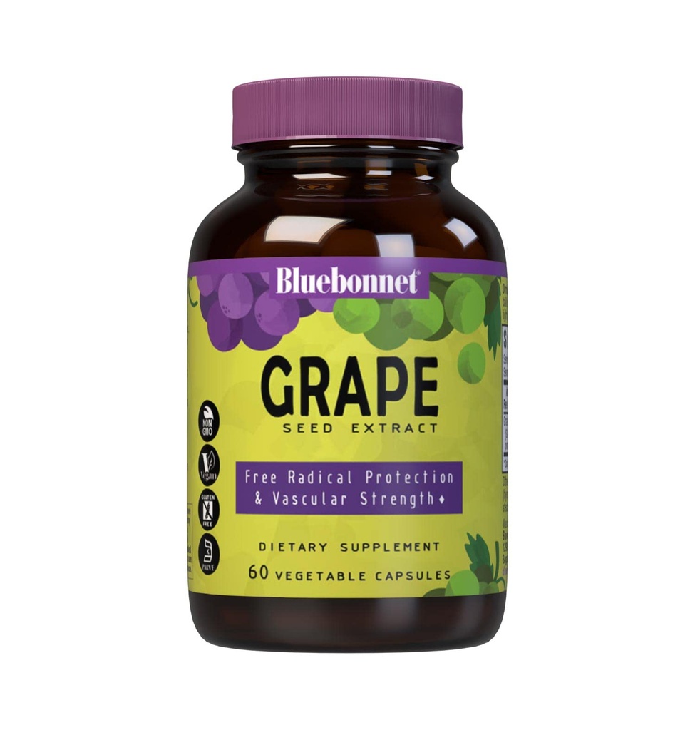BlueBonnet Super Fruit Grape Seed Extract Dodatek, 60 Počet, bílá (743715008403)