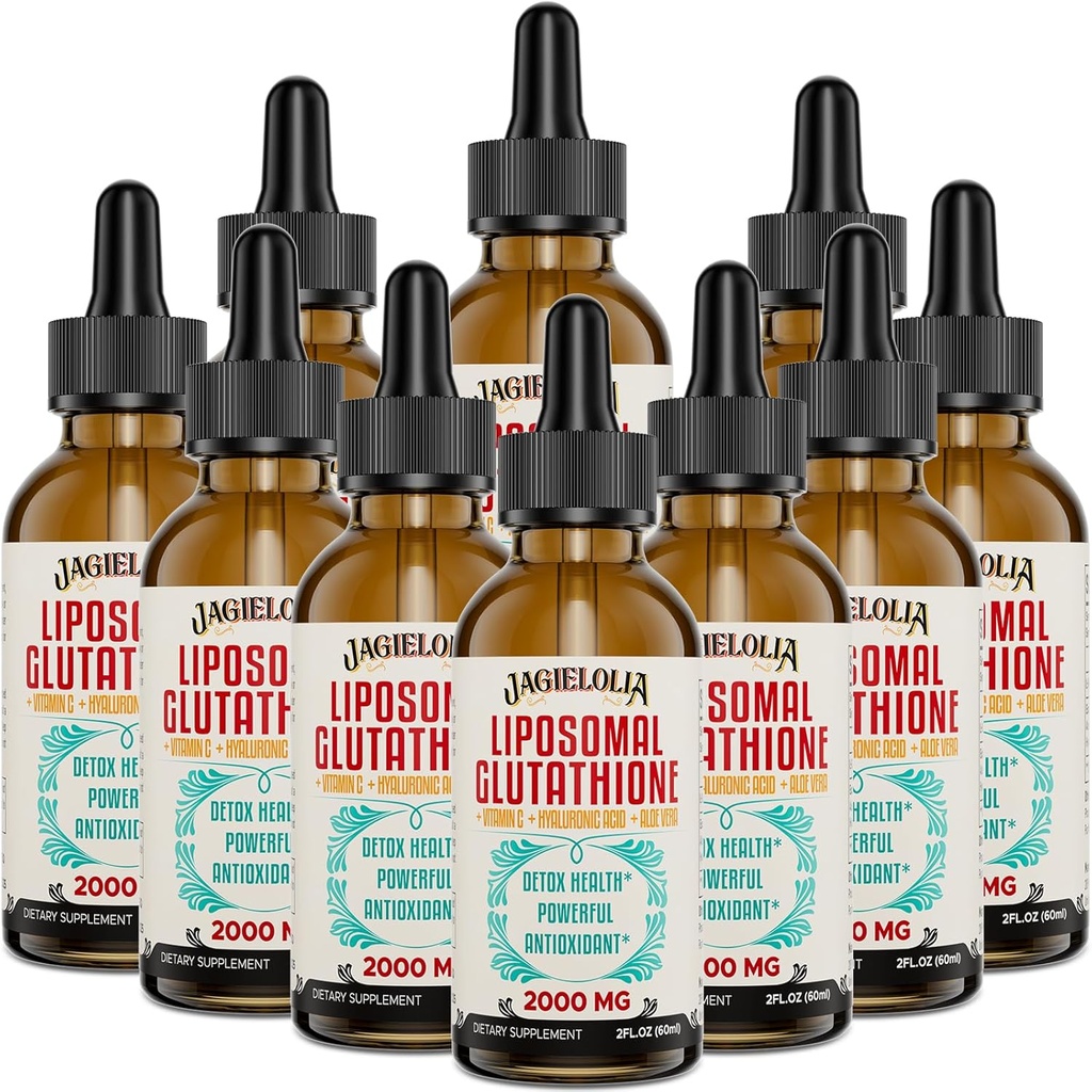 Lipozomální Glutathione Liquid 2000MG - Antioxidant Detox dodatek pro ženy a muže, Stárnutí obrany, funkce jater a energie, s Hyaluronic acid + Aloe Vera + Vitamin C, Natural & Vegan, 20 FL.OZ