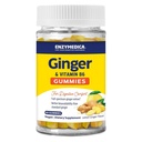 Enzymedica, Ginger & Vitamin B6 Gummies, Podpora pro příležitostné nauzea & Indegestion, High Potency, Ekvivalentní 200 mg Ginger Extract, 60 Počet
