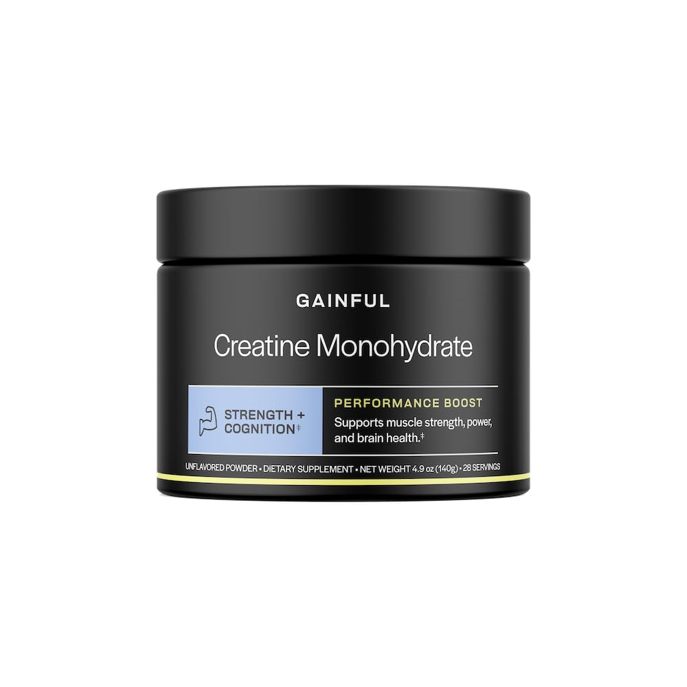 Gainful Creatine Powder, PostWorkout Amino Acid Dodatek, Svalová, Energie & Focus Podpora, 5g Creatine Monohydrát, Neochucené, 28 Služeb
