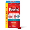 MegaRed Omega-3 Blend Total Body + Refresh 500mg Softgels, (65 Počet v láhvi), Snadno Absorbovaný krilový olej, na podporu vašeho srdce, klouby, mozek & oči