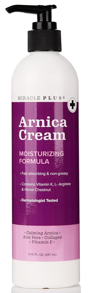 Miracle Plus Arnica Cream Bruise Relief Lotion for Bruising And Obleling On Skin Cotter 124; Arnica Montana Extra Strength Vitamin K Cream 124; Péče o pleť tělo & Tvář Moisturizer S koňské Chestnut, 11.75 Fl Oz