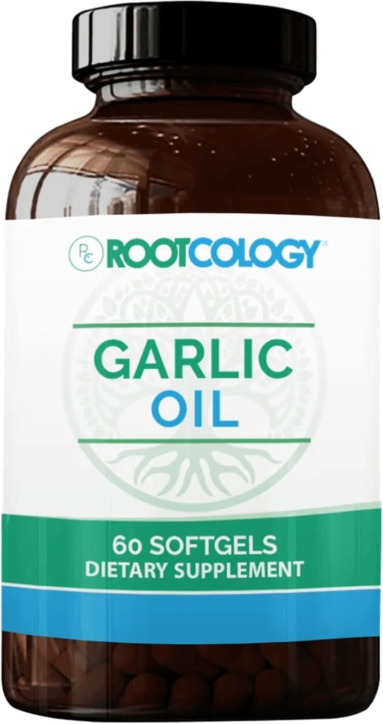 Rootcology by Dr. Izabella Wentz Oil 124; Česnek Oil Oil 124; Váčky s česnekovým olejem a petrželovým olejem, Enteric- Coated to Reduce Odor Odor 124; Podpora imunitního systému a kardiovaskulárního zdraví Oil 124; 60 Softgels