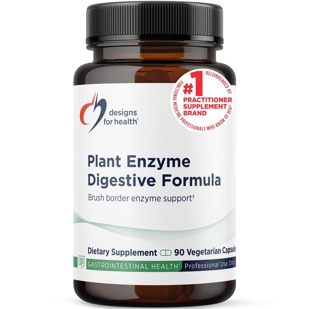 Design pro zdraví Plant Enzyme Digestivní Formule - Vegetarian Digestivní Enzymy Dodatek - Gut Support with Hemicellulase, Protéza + Více - Může podporovat příležitostný plyn + Bloating (90 Kapsle)