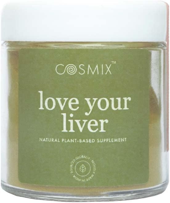 cosmix Love Your Equity, Detoxifikace jater & ledvin, Očišťuje krev, snížení inflamace, Bhumi Amalaki, Mléko Thistle, Turmeric, 60G - Dělá až 40 Služeb, Plant- based Superfood Blend