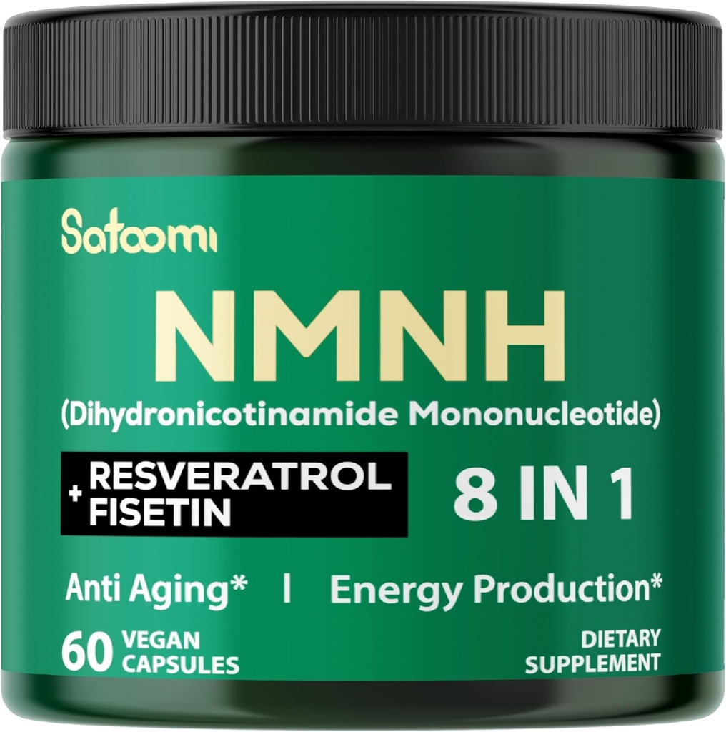 8in1 NMNH - NMN dodatek Alternative - NAD dodatek k podpoře NAD úrovně přidány Fisetin, Resveratrol, Quercetin, Turmeric, Berberine, Vitamin D3 & C - 60 Počet na 30 dní