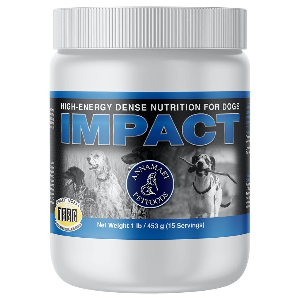 Annamaet Impact - High- Energy Dense Nutrition Doplněk pro psy - Pomáhá podporovat zdravou hmotnost v psí atletiky, Post- Chirurgické psy a psy s rychlým metabolismem - 1 LB