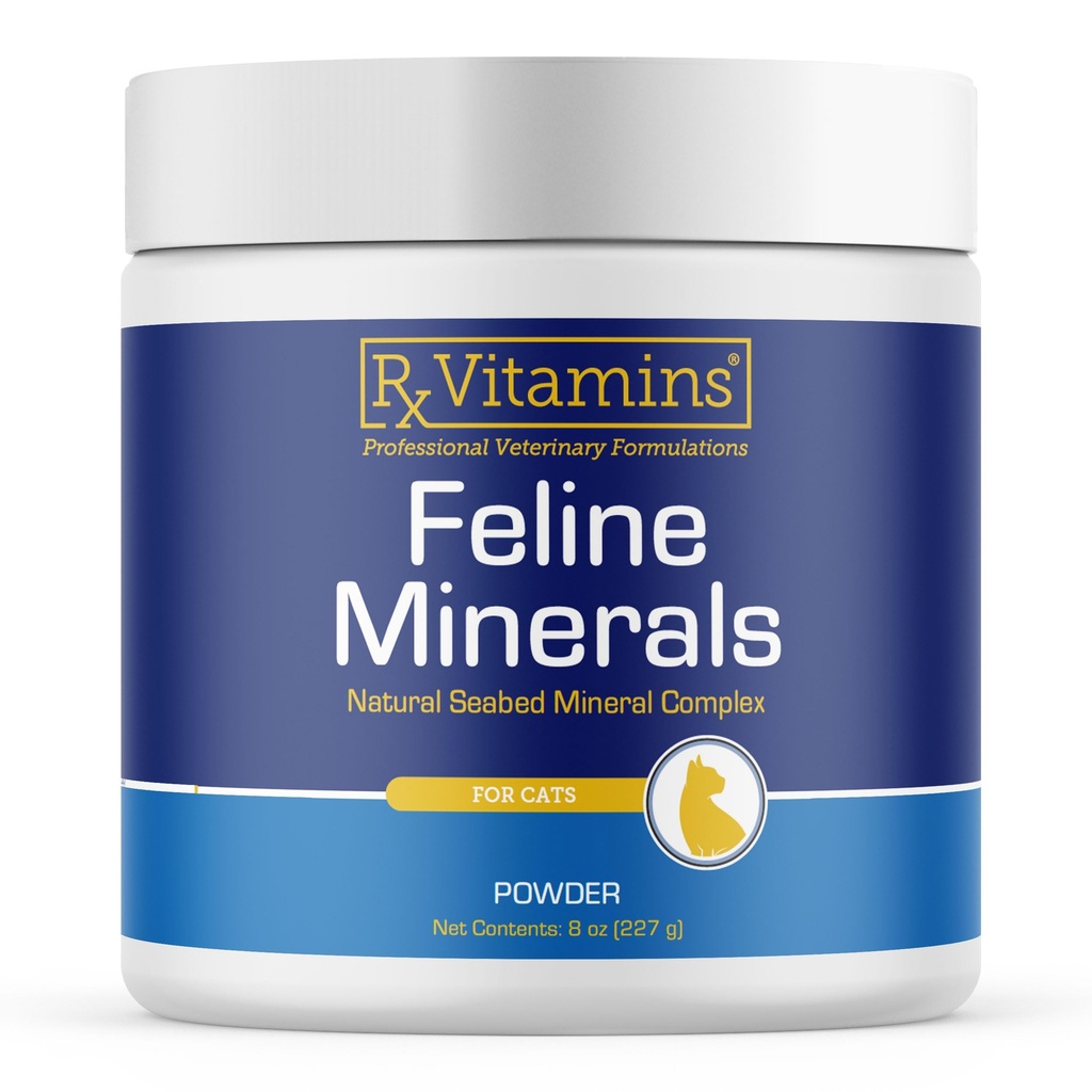 Rx Vitamins Feline Minerály - Taurin pro zdraví koček - Vápník pro společný dodatek - Imunitní podpora koček s hořčíkem a draslíkem - Kožní a kosmetické doplňky - 8oz