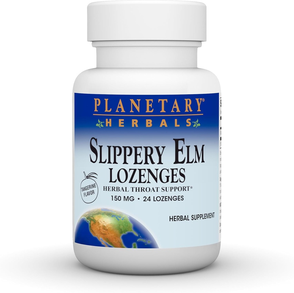 Planetární Herbals Slippery Elm Lozenges, 24 Počet