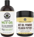 Výkon levého pobřeží 32oz Premium MCT Oil a 16oz Vanilla MCT + Collagen Powder