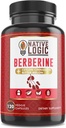 Berberine HCL 1200mg s Ceylonovou skořicí, hořkou melonou a zeleným čajem Extract CLAS124; podporuje kardiovaskulární a GI zdraví s podporou imunitního systému - 120 Kapsle