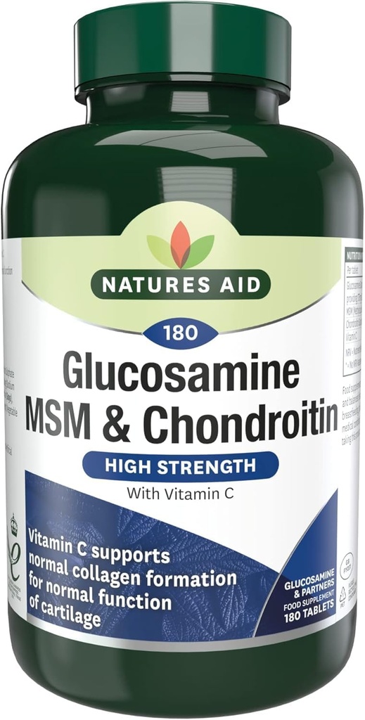 Přírodní pomoc Glucosamine 500mg, MSM 500mg + Chondroitin 100mg 180 tablet