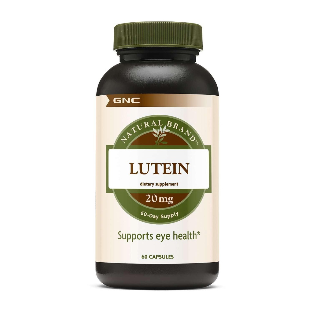 GNC Natural Brand Lutein 20mg, podporuje oční zdraví, 60 Kapsle