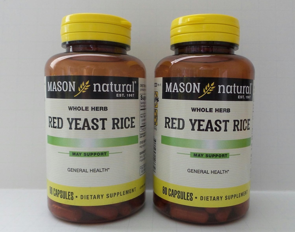 MASON NATURAL Red Yeast Rice Capsules - 60ct, balení po 2 ks