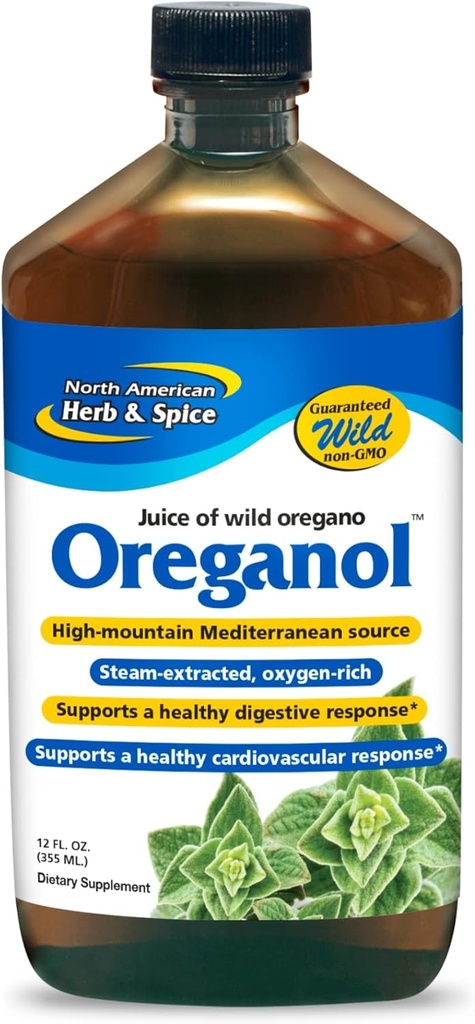 SEVERNÍ AMERICAN HERB & SPICE Oreganol P73 Juice - 12 fl oz, Pack of 5 - Wild Oregano Oil - Heart & Digestive Health - Ledviny, Pancreas & Játra Support - Non- GMO - 865 Celkem