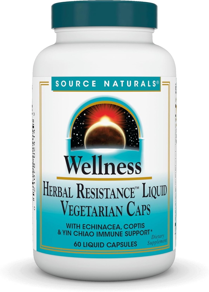 Zdroj Naturals Wellness Bylinný odpor, Echinacea, Coptis & Yin Chiao Imunitary Support * - 60 Kapsle