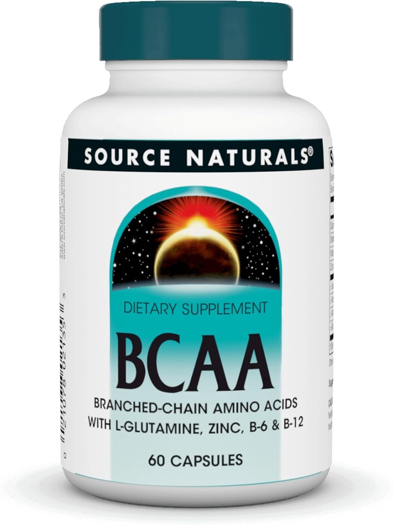 Zdroj Naturals BCAA rozvětvené řetězce aminokyseliny, poskytuje podporu tělo je muskulárním systémům * - 60 Kapsle