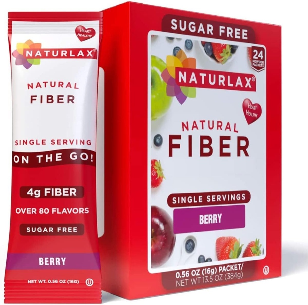 Sugar- Free Psylium Husk Fiber Powder (Berry - 24 Packets)