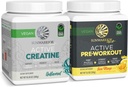 Active Prework Hydration Blend & Creatin Monohydrát Prášek Sada 124; Bundle & Uložit 124; Non- GMO Soy Dairy Filler & Gluten zdarma (60 Služeb Neochucené Creatine, 30 Služeb Yuzu Mango Pre Workout)