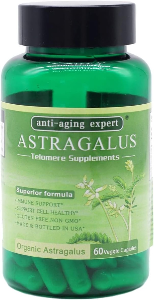Astragalus Root Organic Extract 650mg, Schisandra Berries, Ligustrum Berry, 80% American Ginseng, imunitní systém Antioxidants Supports, Zdravé stárnutí, Made in USA