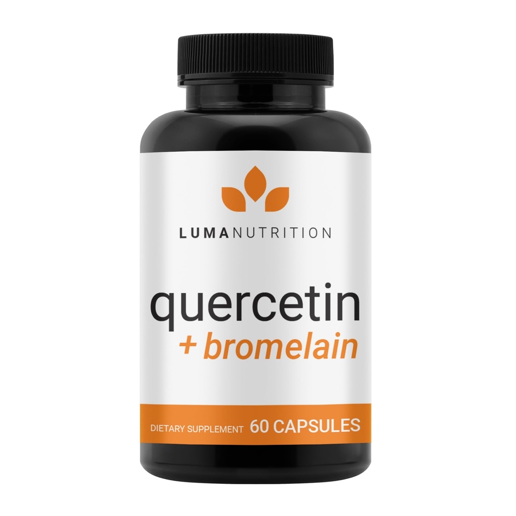 Luma Nutrition Quercetin 500mg - Quercetin s doplňkem Bromelain - Antioxidant - Imunitní podpora - Vegan & gluten- Free - 60 Kapsle