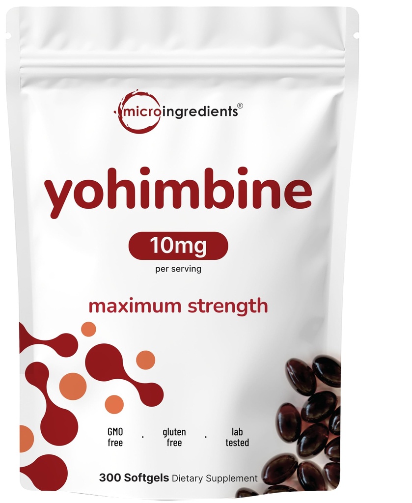 Dvojitá síla Yohimbine doplňky pro muže a ženy, 10mg per Serving, 300 Softgels, Yohimbine HCL s panenskou slunečnicový olej pro lepší absorpci, podporuje výrobu energie, africký syrový