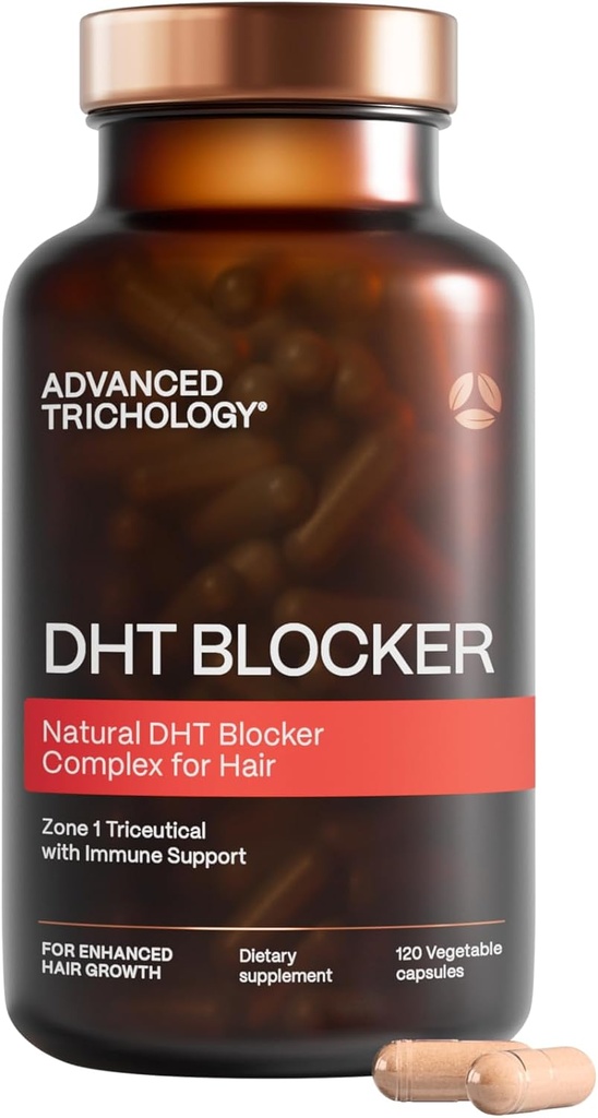 Advanced Trichology DHT Blocker - Příplatek k růstu vlasů pro genetické hubení mužů a žen 124; Schváleno * American Hair Loss Association - 120 Počet (balení po 1)