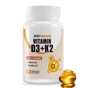 Vitamin D3 K2 (MK7) Softgel dodatek, Vitamin D3 5000 IU & K2 100MCG s MCT olejovým doplňkem, Imunitní podpora, Kost & Zuby Zdraví, Gluten- Free, Non- GMO CART 124; 90 Softgels